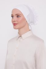 Fırfırlı Topuzlu Dikişsiz Bone 01 - Siyah